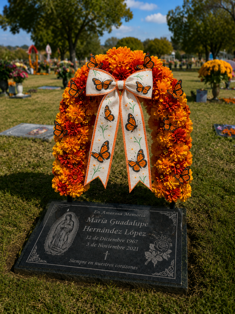 Día de los Muertos Arch with Monarch Butterflies & Butterfly Ribbon Bow